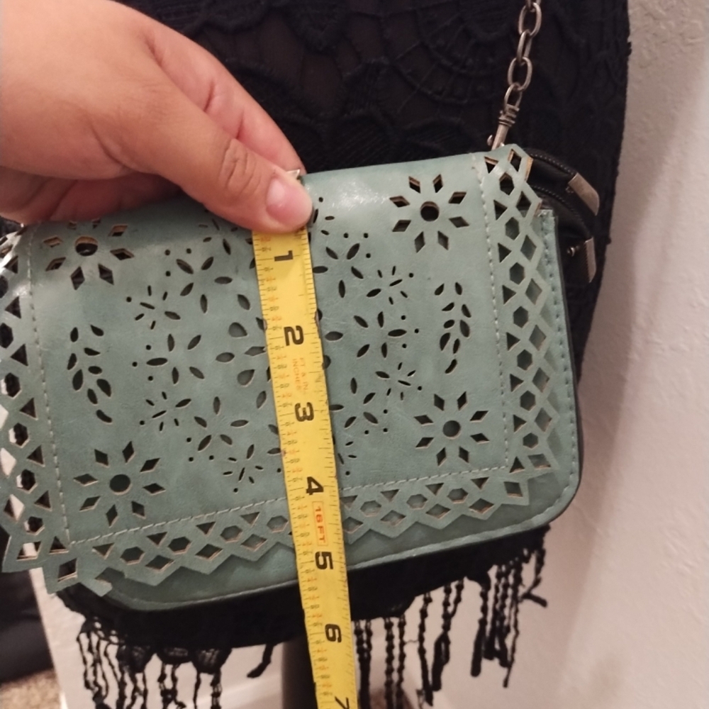 Source Unknown Mint Crossbody Bag With Laser-Cut … - image 4